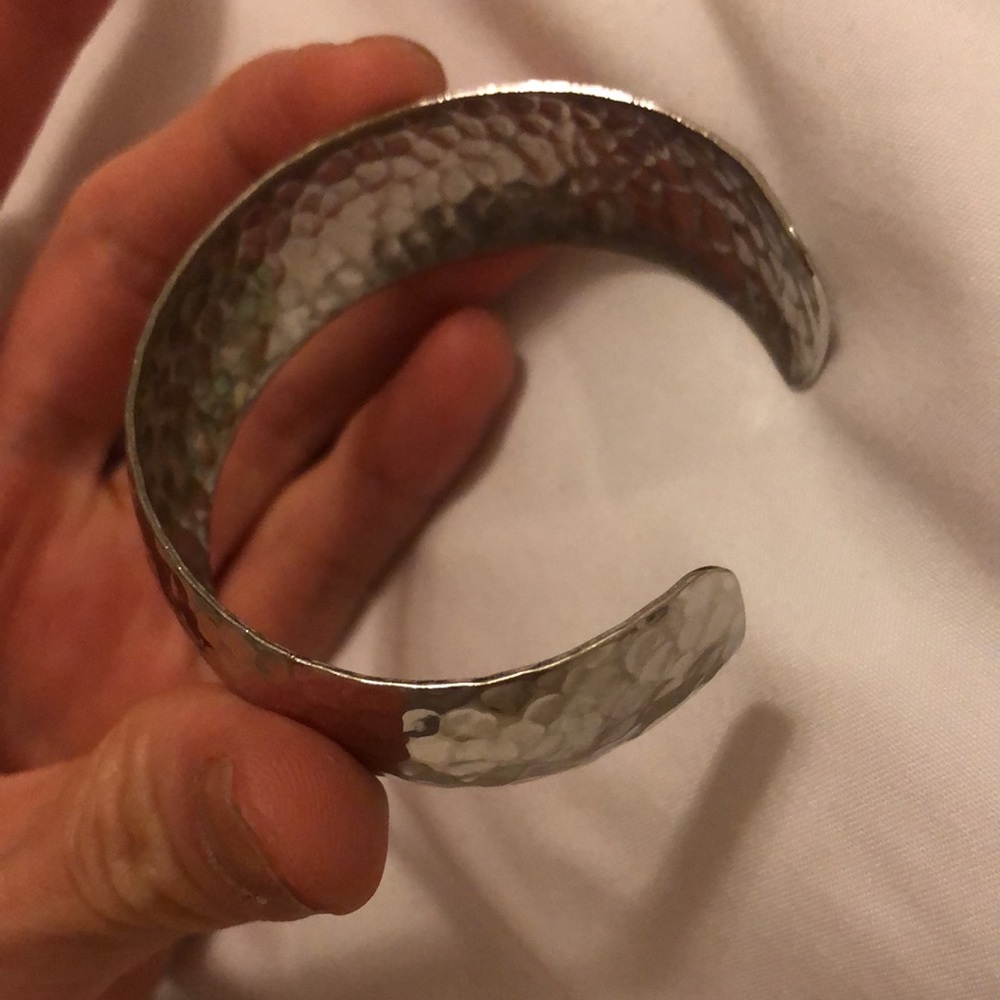 Vintage Silver Pattern Bangle Adjustable Metal Co… - image 4